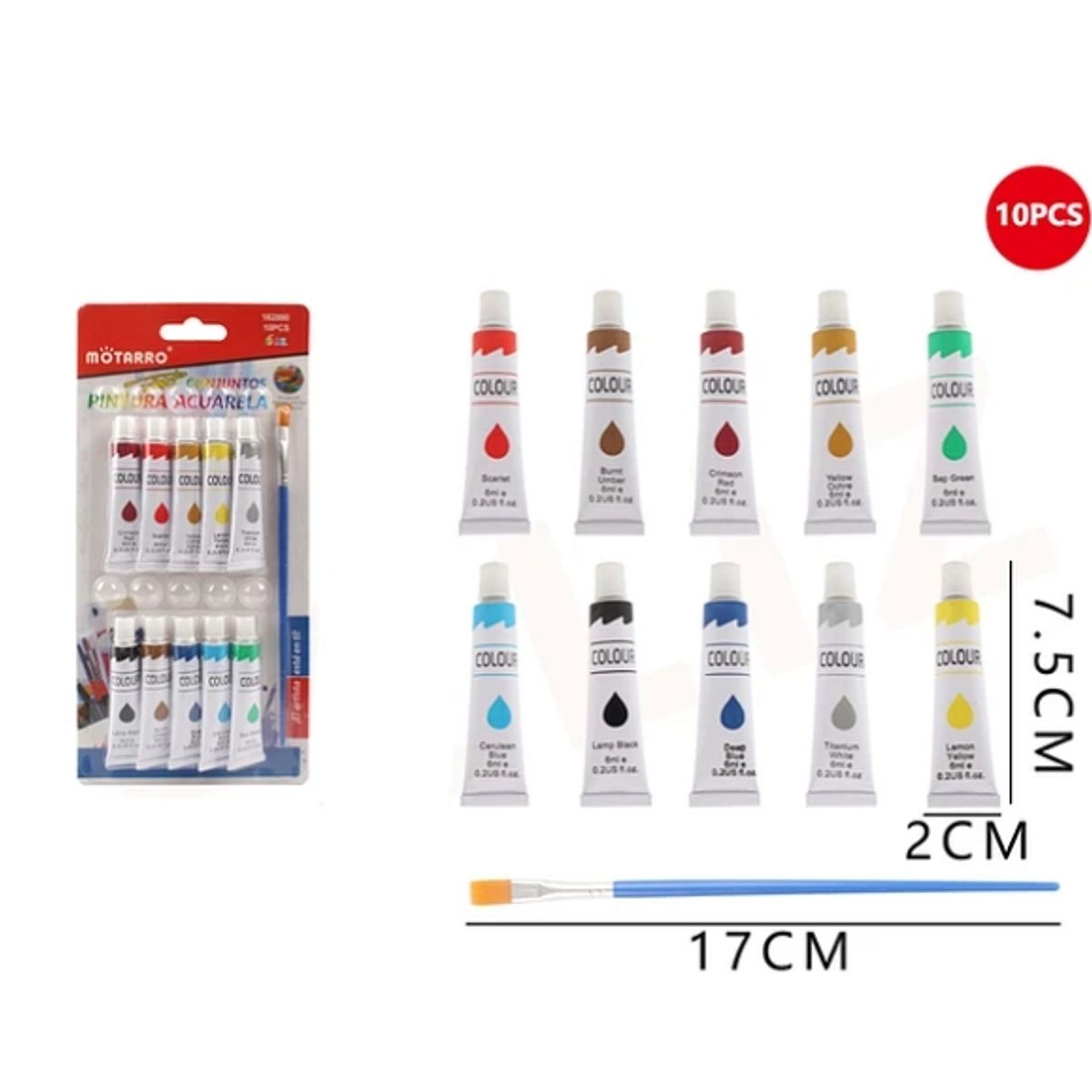 GENERICO - Pintura Acuarela 10 Colores
