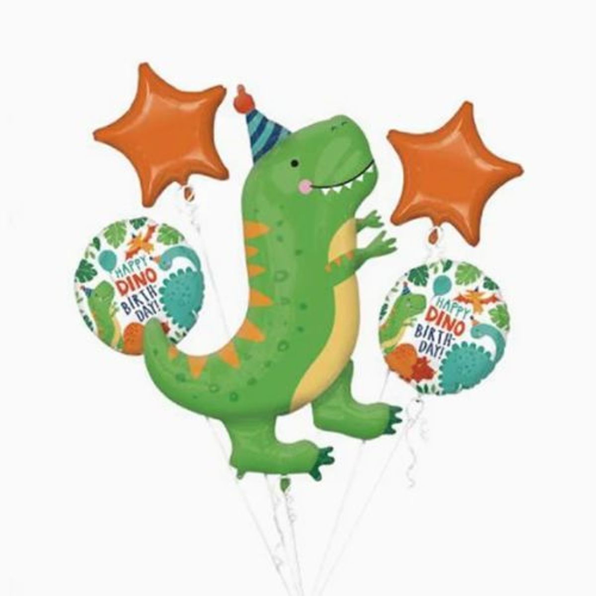 GENERICO - Set De Globos Latex Diseño Mylar Dino Color Verde