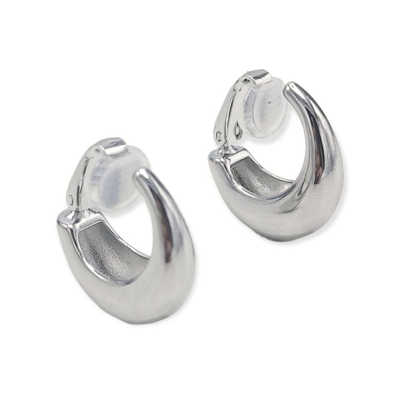 ELBAULDEJUMA - Aros Sin Perforación Argollas Chunky small Bañadas En Plata