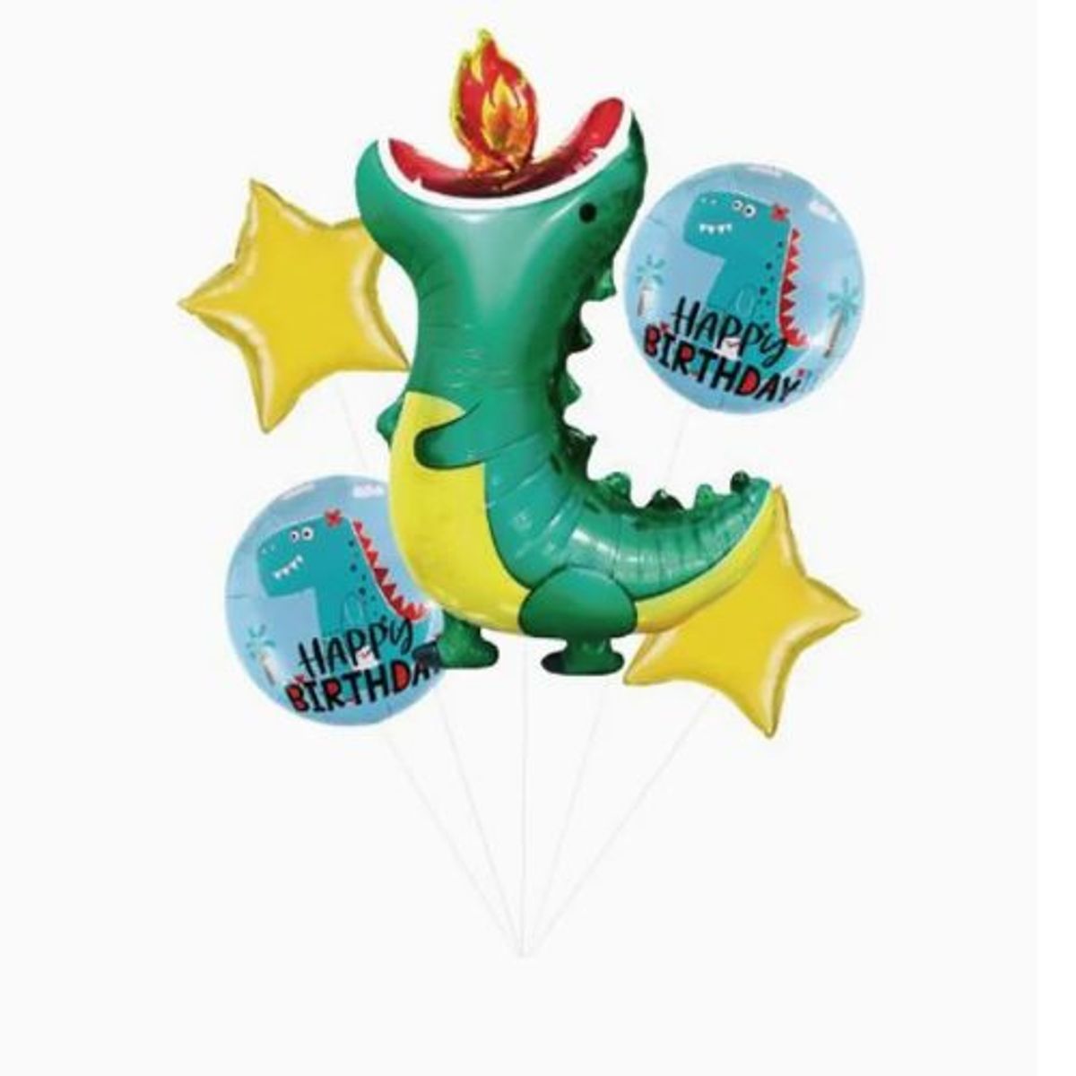 GENERICO - Set De Globos Latex Diseño Mylar Dragón Color Verde