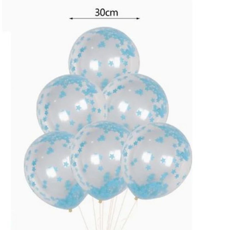 GENERICO - Set Globos Latex Color Celeste 6 Unidades