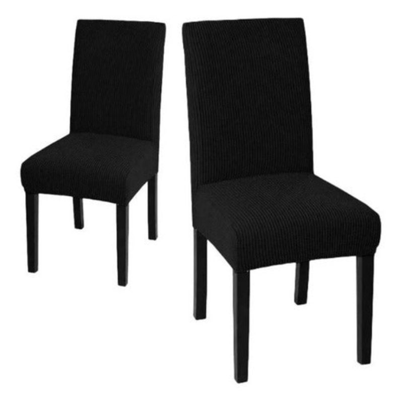 GENERICO - Pack De 6 Fundas Cubre Sillas Premium Tela Gruesa Color Negro