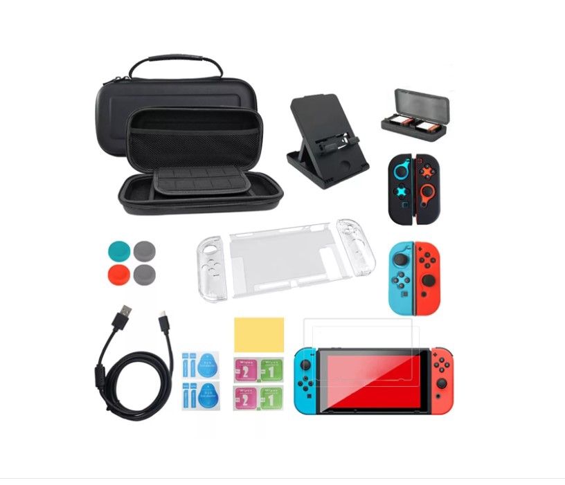 GENERICO Estuche Para Nintendo Switch Protectores Cable Soporte 25en1