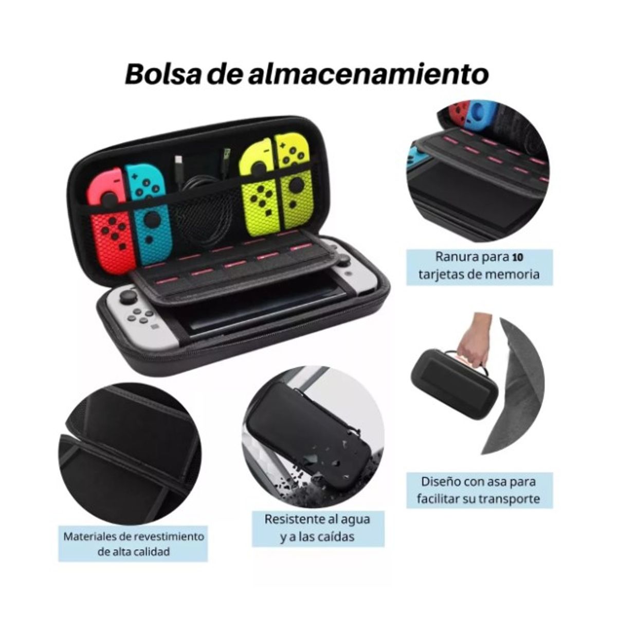 GENERICO - Estuche Para Nintendo Switch Protectores Cable Soporte 25en1