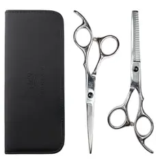 GENERICO - Set de 2 Tijeras de Peluquería + Estuche 6 Pulgadas