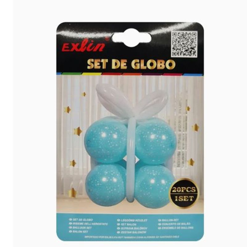 GENERICO - Set De Globos Latex Color Celeste 20 Unidades