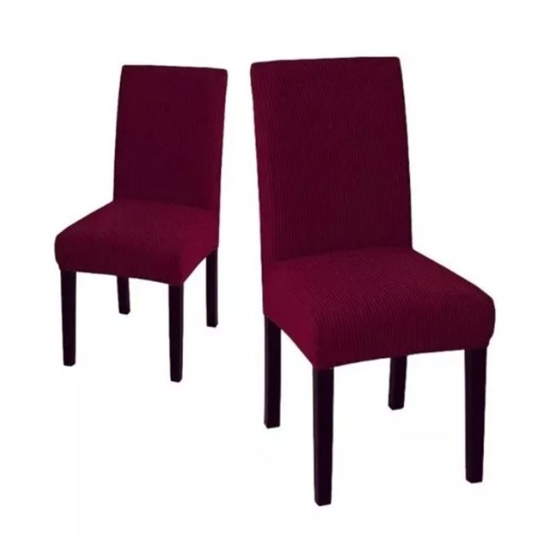 GENERICO - Pack De 6 Fundas Cubre Sillas Premium Tela Gruesa Color Bordo