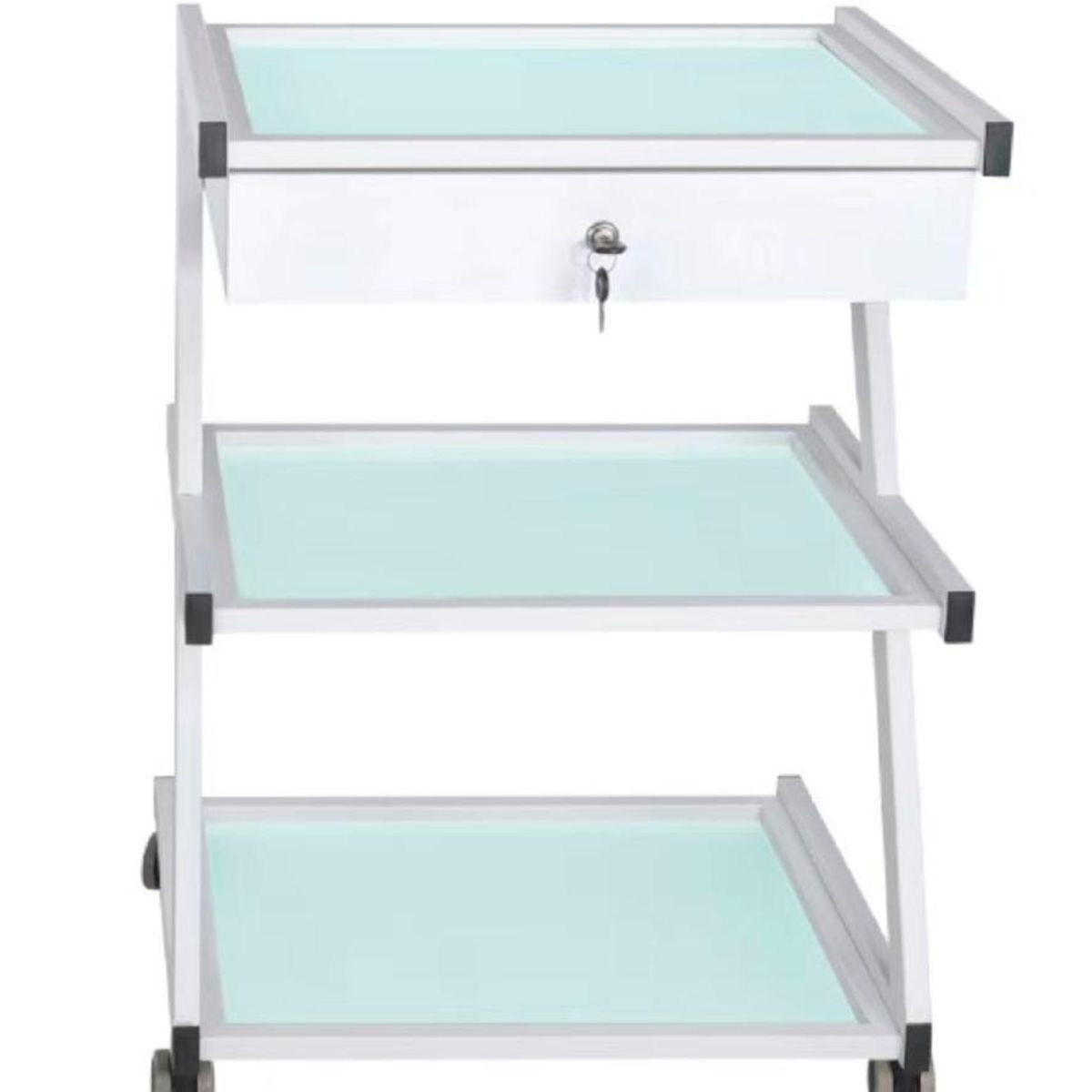 DETODOYMAS - Mesa Auxiliar Centro Estética 3 niveles con cajón - Blanco