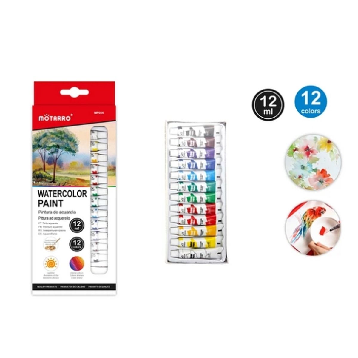 GENERICO - Pintura De Acuarela 12 Colores 12 ML
