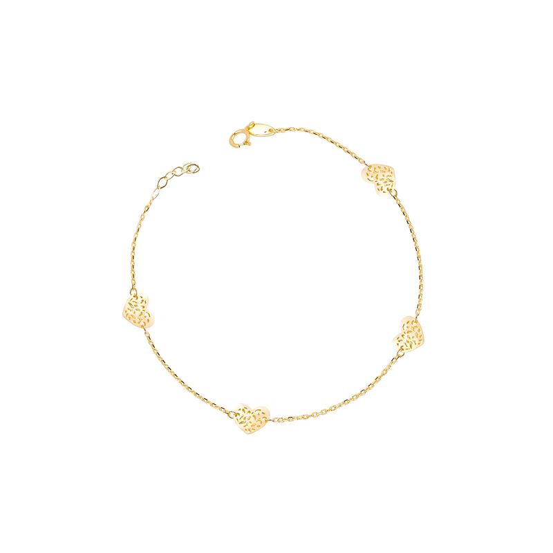 JB JOYAS BARON - Pulseras de Oro 18kt Modelo Corazón Inflado de Maya