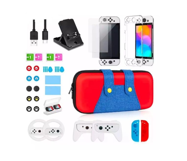 GENERICO Estuche Protector Para Nintendo Switch Oled Pack 33 En 1