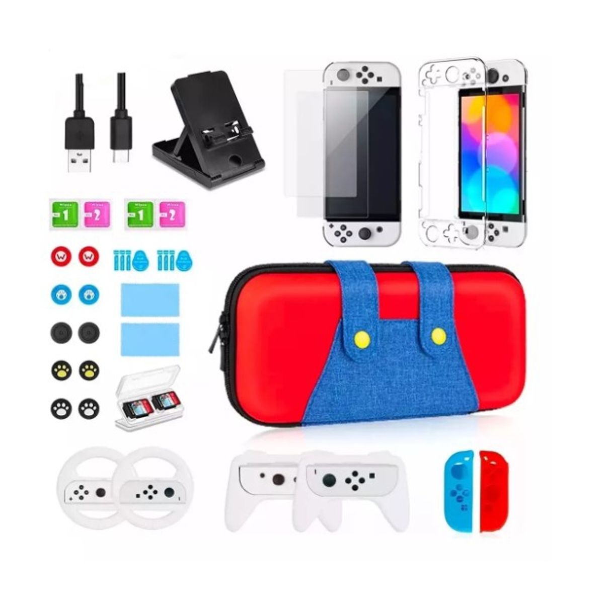GENERICO - Estuche Protector Para Nintendo Switch Oled Pack 33 En 1