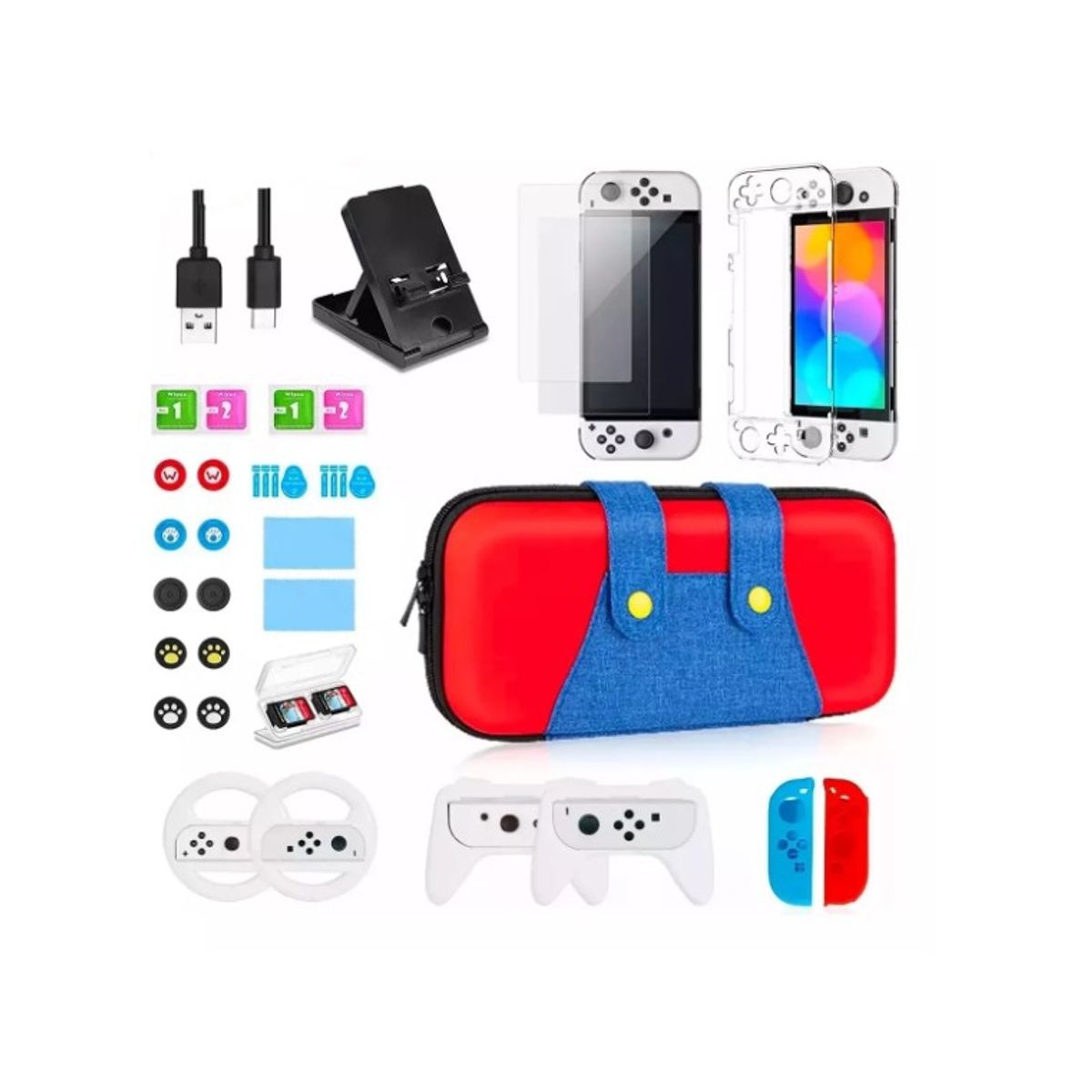 GENERICO - Estuche Protector Para Nintendo Switch Oled Pack 33 En 1
