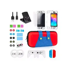 GENERICO - Estuche Protector Para Nintendo Switch Oled Pack 33 En 1