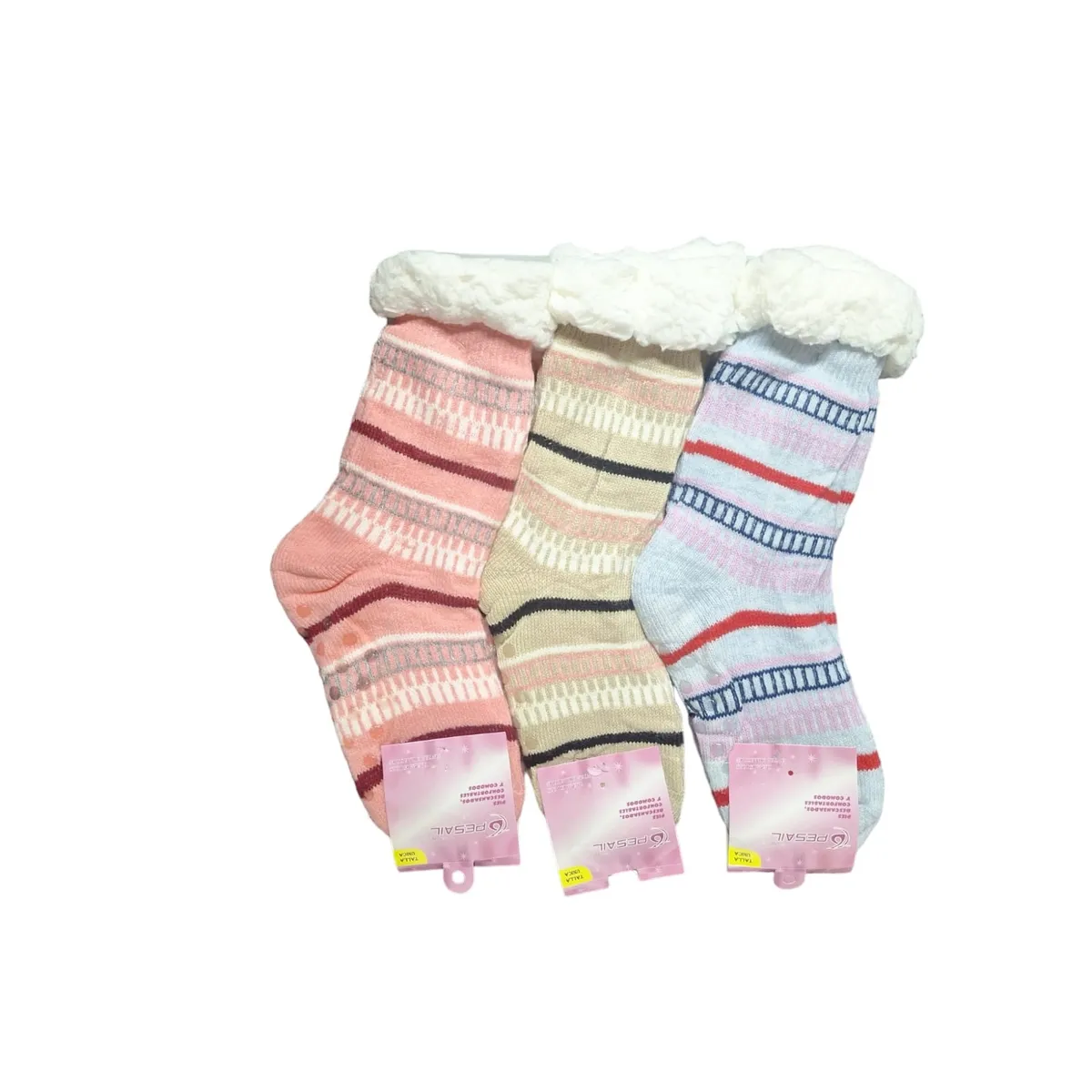 GARSIL - x3 Calcetines Con Chiporro Para Mujer Con Antideslizante - Pantuflas