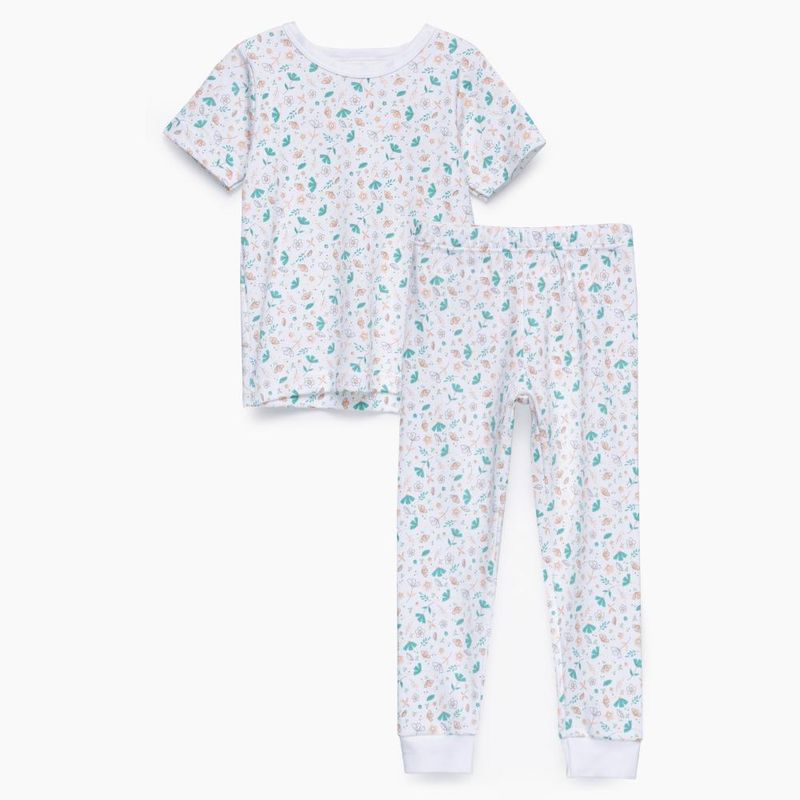 COYOTE KIDS - Pijama blanco hojas colores algodón peruano - Blanco