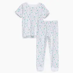 COYOTE KIDS - Pijama blanco hojas colores algodón peruano - Blanco