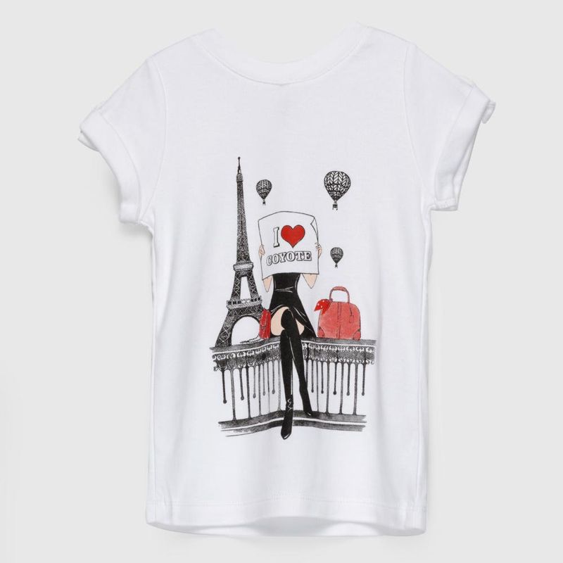 COYOTE KIDS - Polera blanca Paris algodón peruano - Blanco