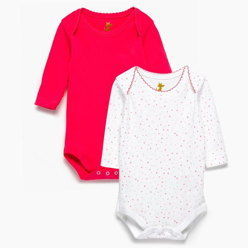 COYOTE KIDS - Pack body estrellas blanco fucsia manga larga algodón peruano - Blanco