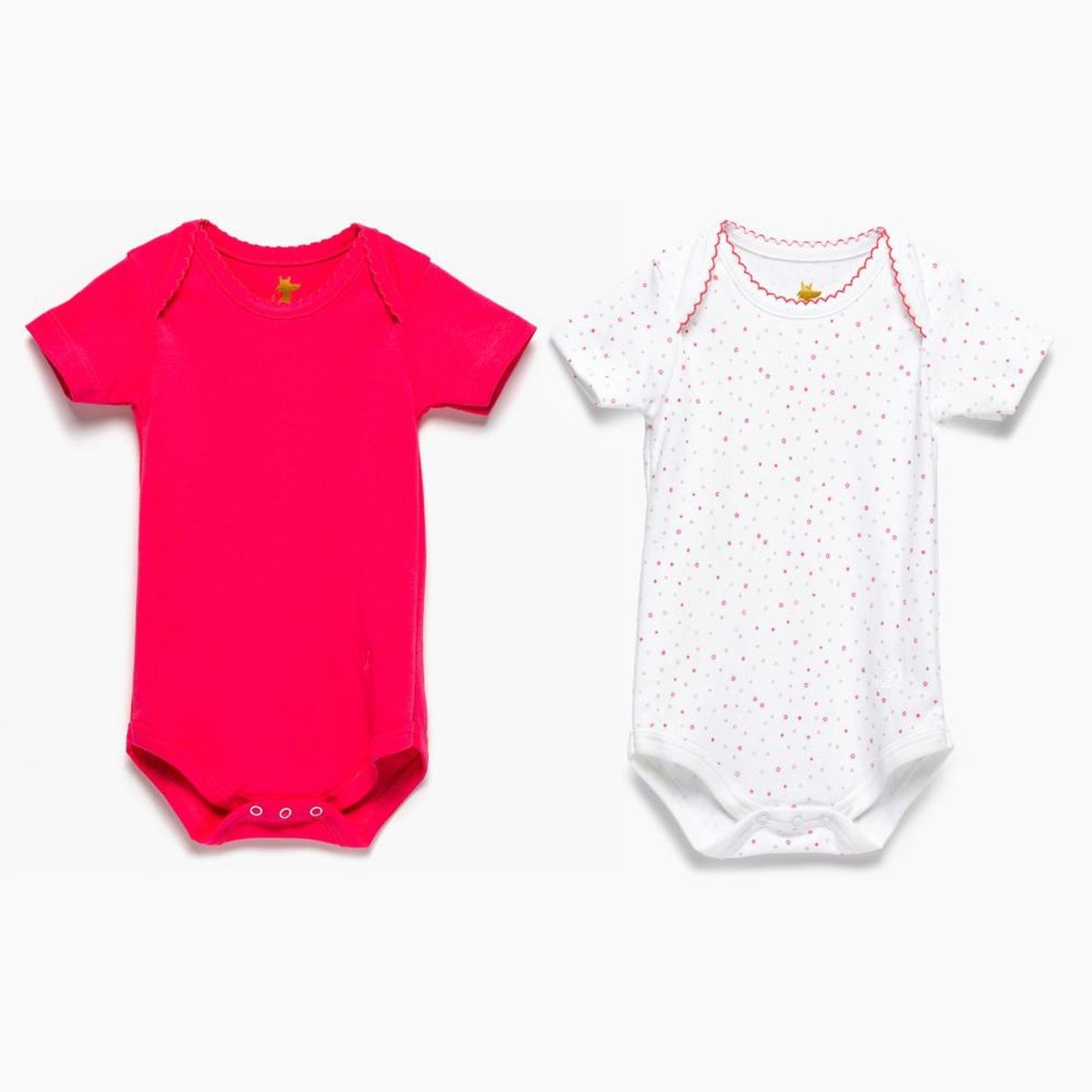 COYOTE KIDS - Pack body estrellas blanco fucsia manga corta algodón peruano - Blanco