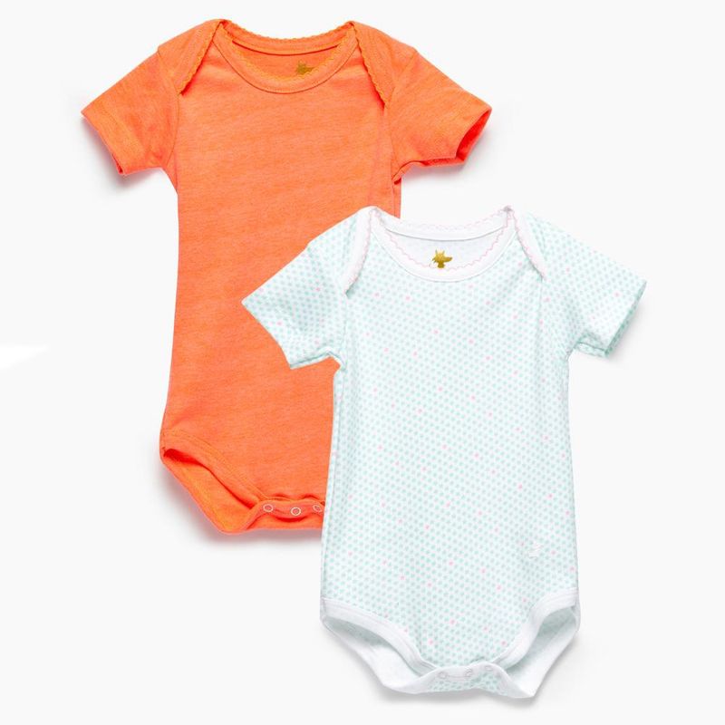 COYOTE KIDS - Pack body blanco flores flúor algodón peruano - Blanco