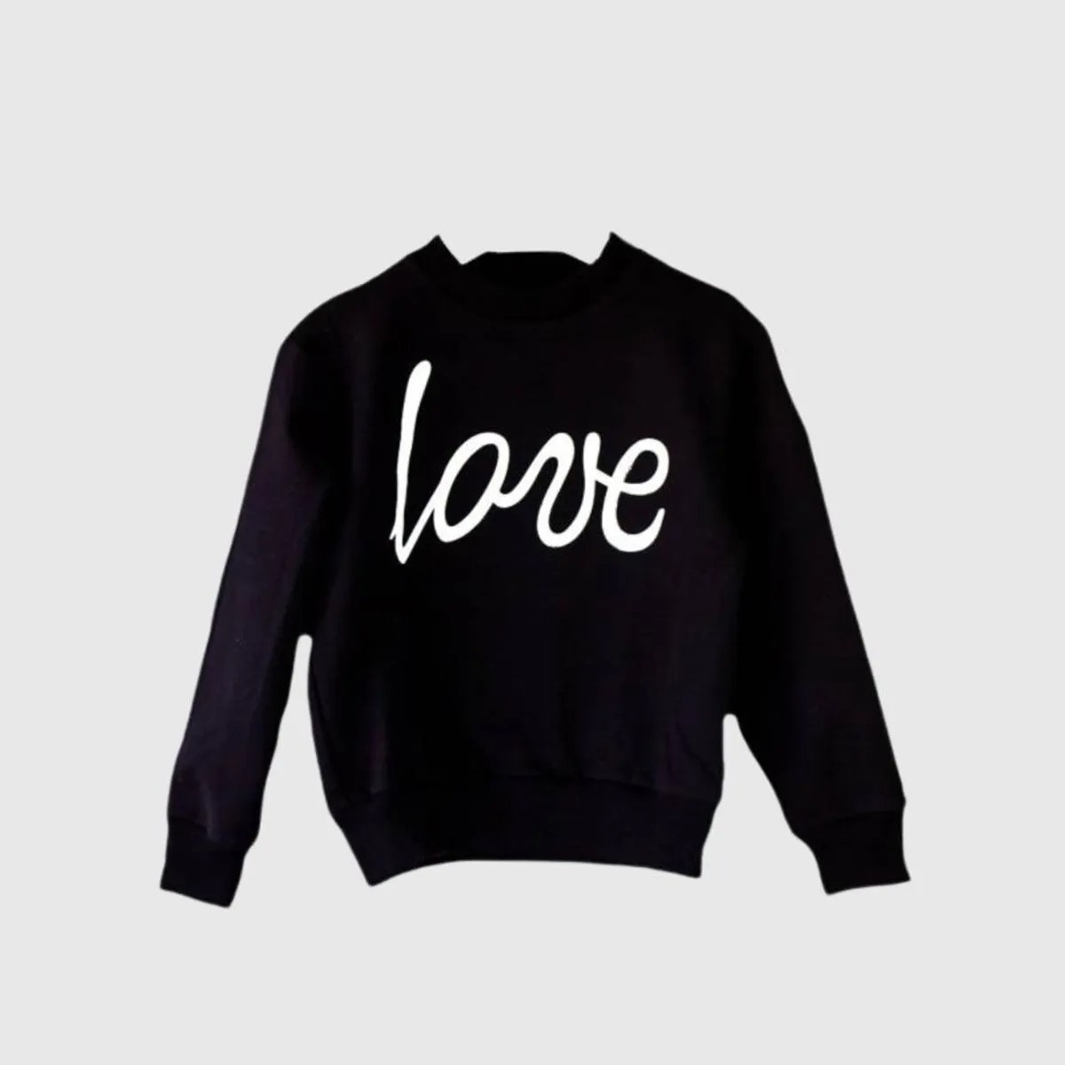 COYOTE KIDS - Polerón negro love adulto algodón peruano - Negro