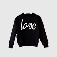 COYOTE KIDS - Polerón negro love adulto algodón peruano - Negro_.