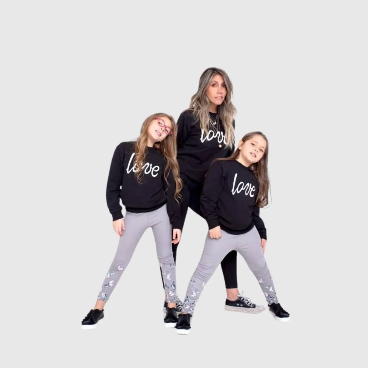 COYOTE KIDS - Polerón negro love adulto algodón peruano - Negro