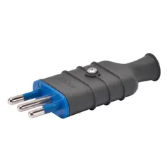 GEWISS - ENCHUFE MACHO VOLANTE 10A CON TIERRA NEGRO