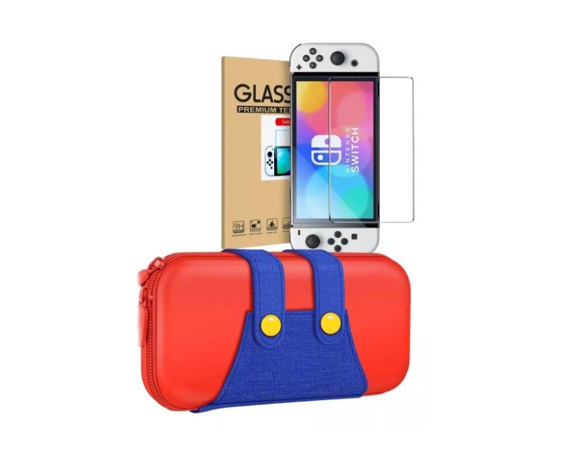 GENERICO Estuche Protector Duro + Lamina Mica Nintendo Switch Oled