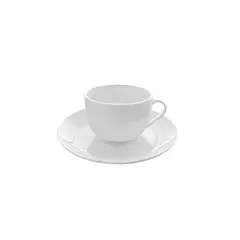IMAHE - SET 6 DE TAZA Y PLATO  DE TE  PORCELANA 220cc PADUA
