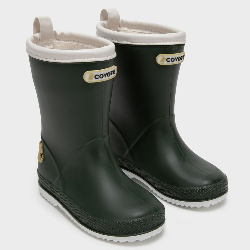 COYOTE KIDS - Bota de agua verde militar ribete blanco - Verde