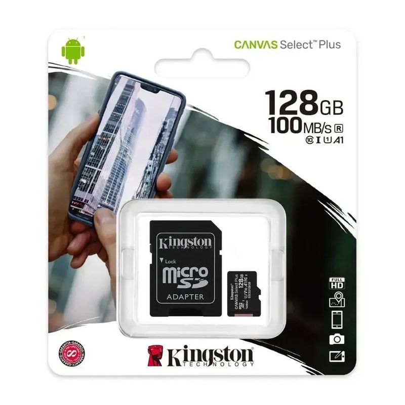 KINGSTON - Tarjeta Memoria Micro SD XC 128 GB Kingston