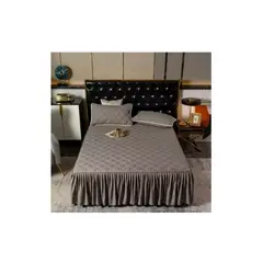 GENERICO - Funda de colchón Impermeable para Cama de 2.5 Plazas + Fundas y Faldón Ajustable Gris