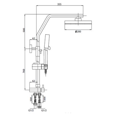 Imagen 2 del producto Columna de Ducha Diva Cromo