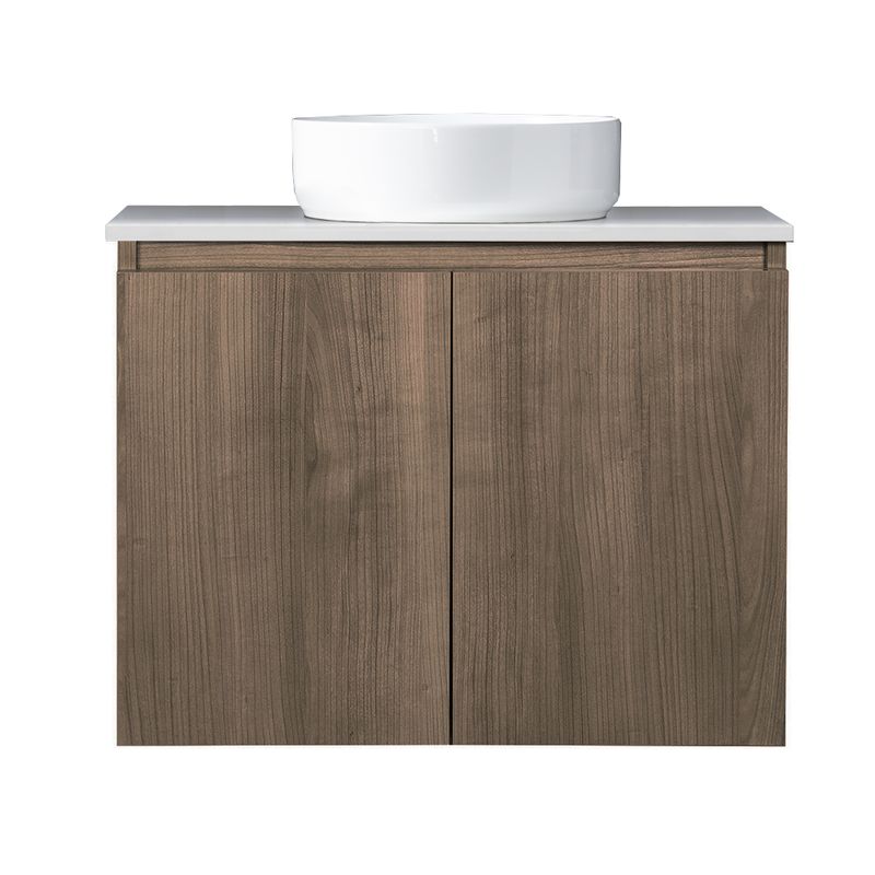 STRETTO - Mueble Vanitorio Sobre Cubierta Redondo Completo 80x46 cm Ermes Lenga