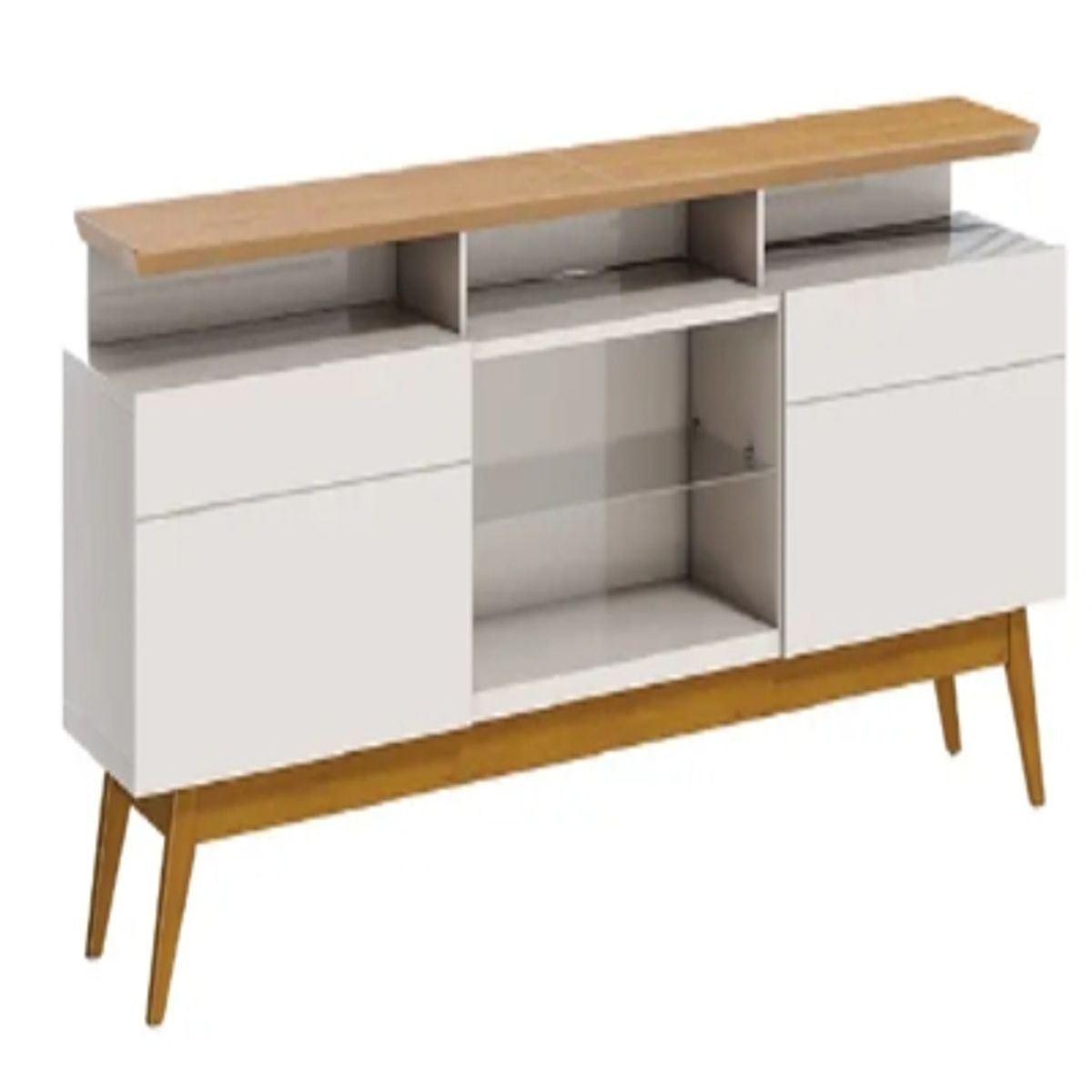 BE DESIGN - RACK TV STAND CLASSIC PLUS 1.8 CAJONES BLANCO/CARAMELO