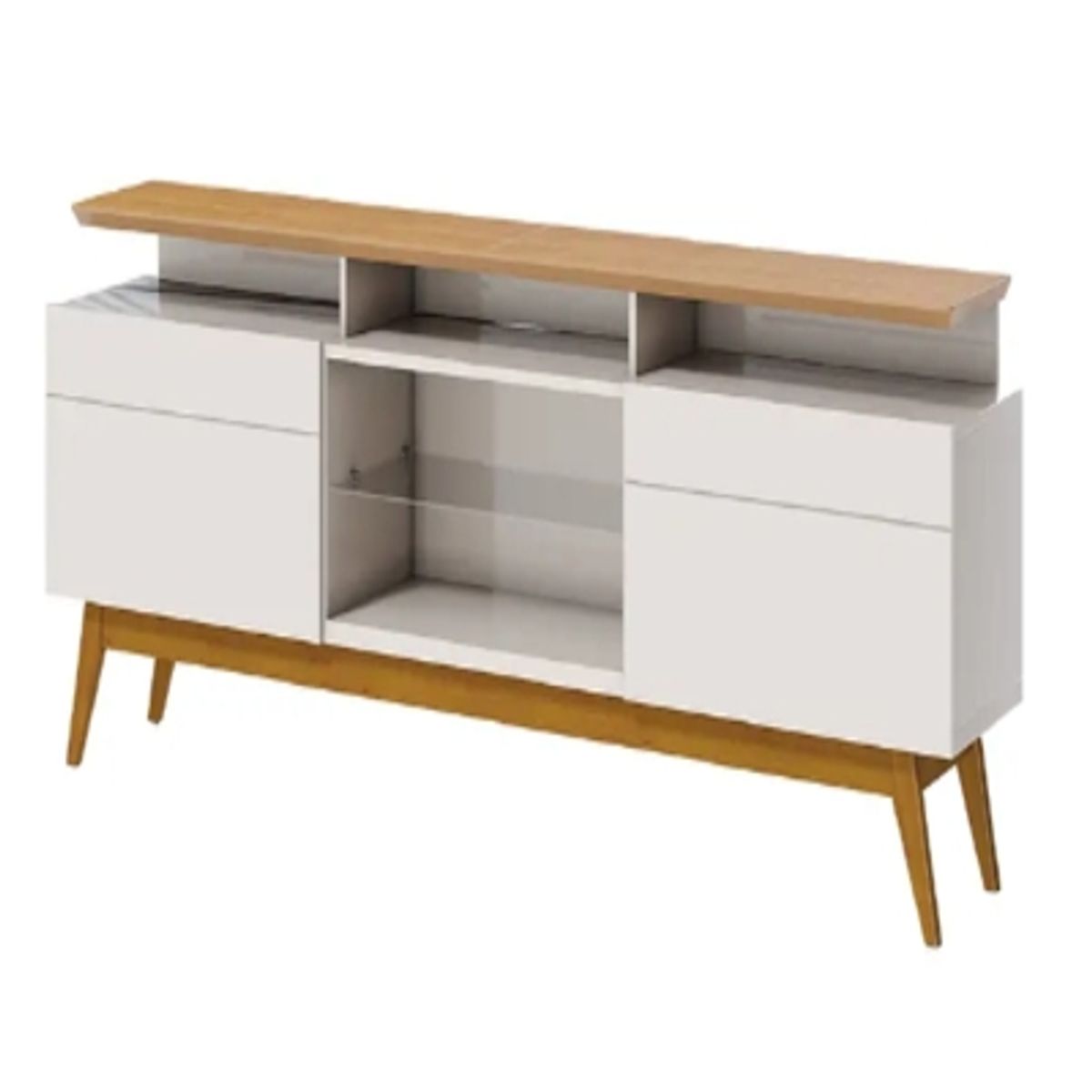 BE DESIGN - RACK TV STAND CLASSIC PLUS 1.8 CAJONES BLANCO/CARAMELO