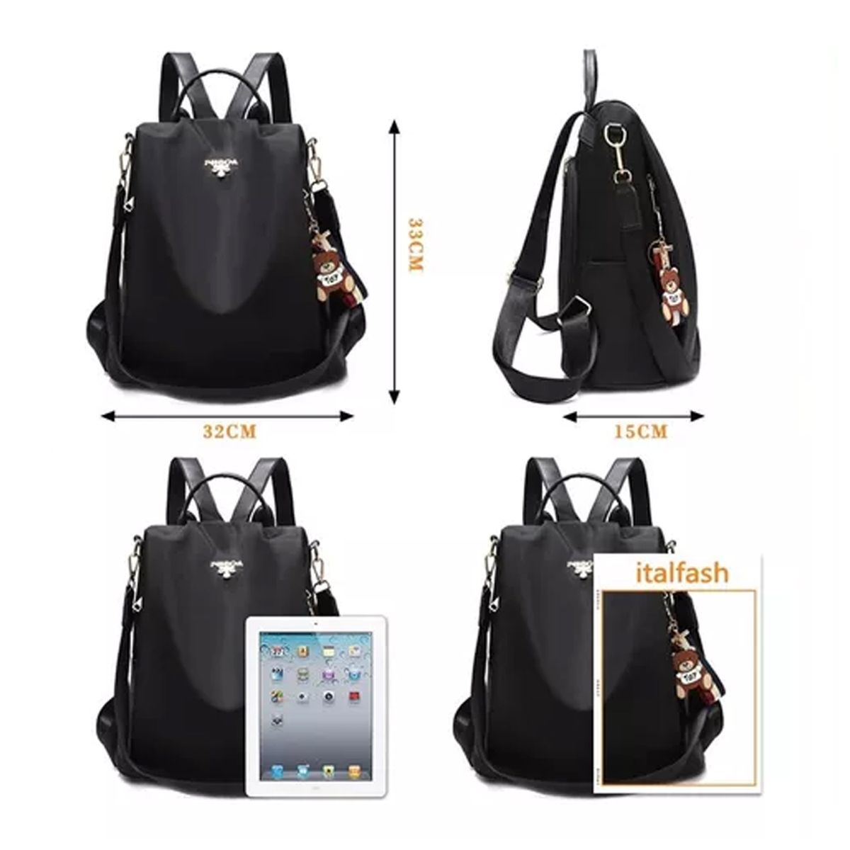 GENERICO - Mochila Impermeable Antirrobo Para Mujer Bolso Tela Oxford