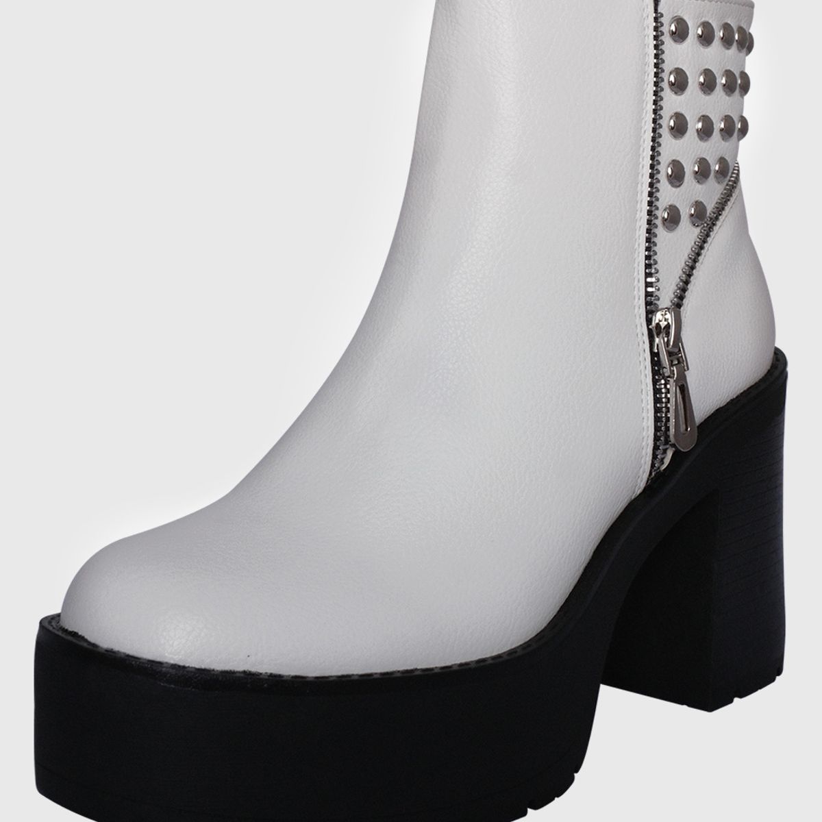 DINASTELLA - Botines con Plataforma Blanco para mujer con Cierre Casuales Danicolle