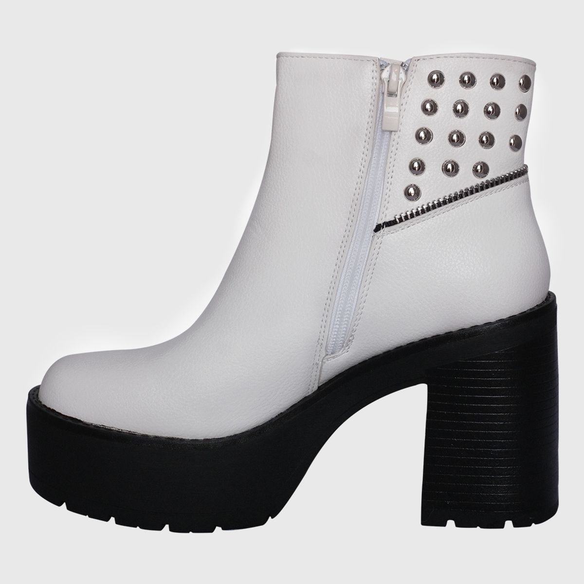 DINASTELLA - Botines con Plataforma Blanco para mujer con Cierre Casuales Danicolle