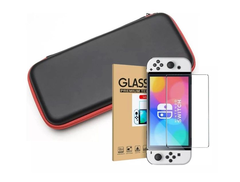 GENERICO Estuche Protector Duro + Lamina Mica Modelo Switch Oled
