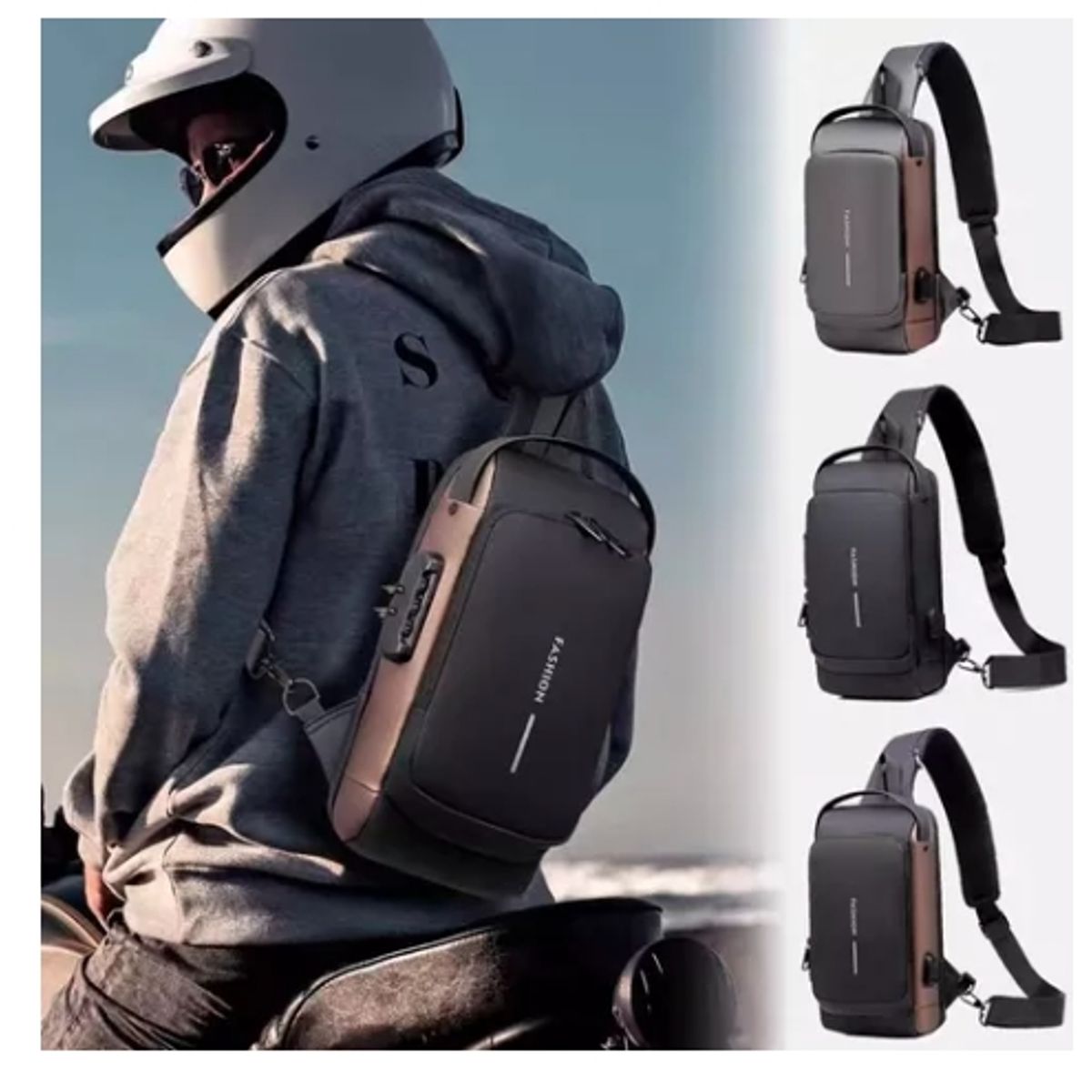 GENERICO - Bandolera Antirrobo Impermeable Especial Moto