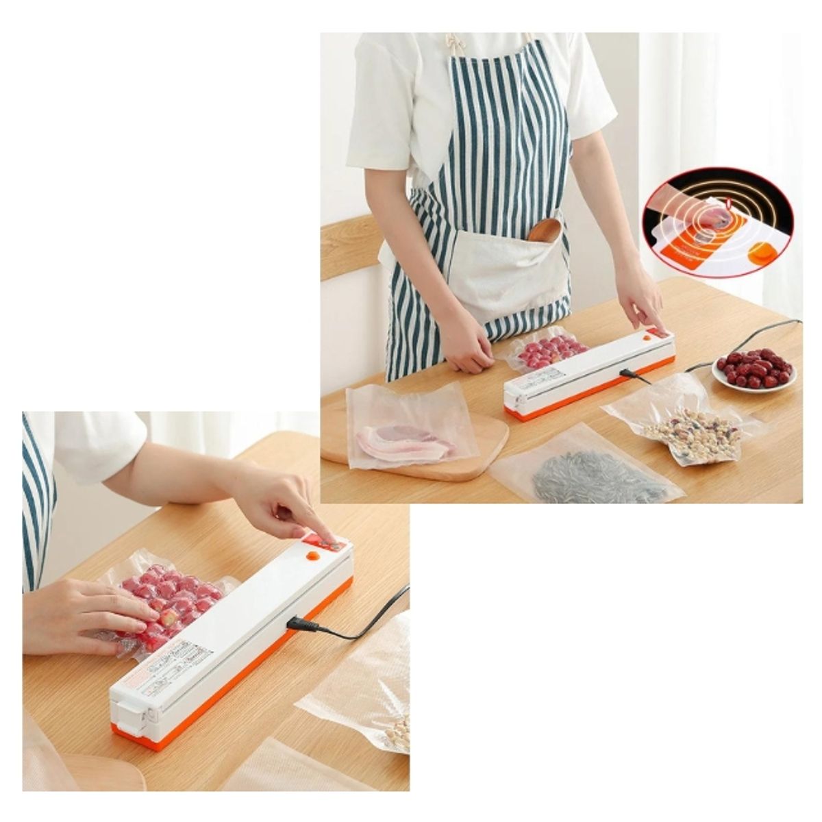 GENERICO - Selladora Al Vacío Portátil D-blue Dbsblv21  Color Blanconaranja