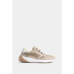 VELEZ - Zapatilla de cuero gamuza y lona para mujer