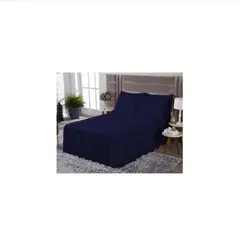 GENERICO - Funda de colchón Impermeable para Cama de 2.5 Plazas + Fundas y Faldón Ajustable Azul