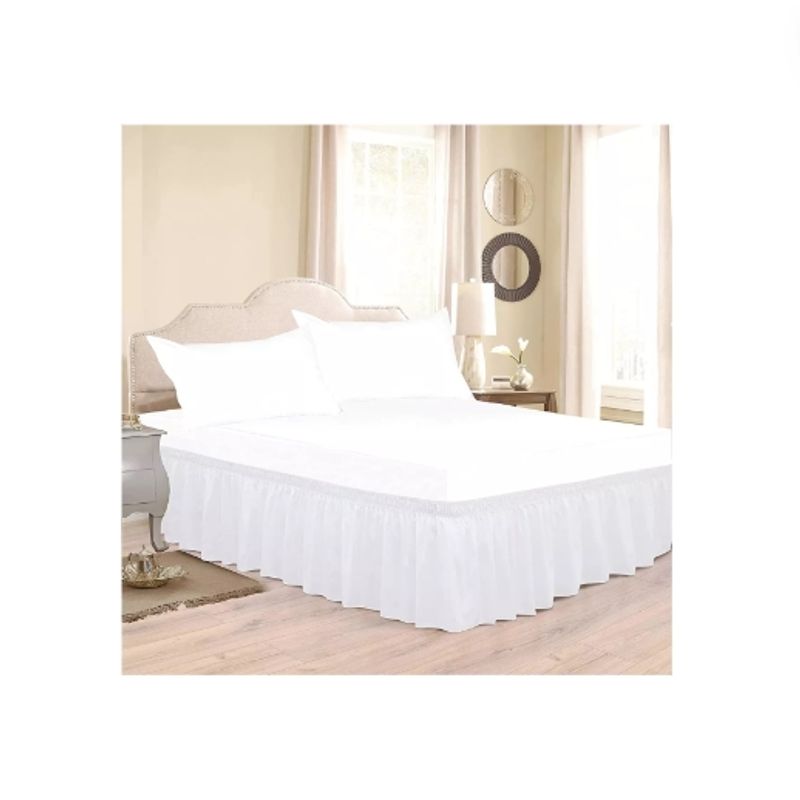GENERICO - Funda de colchón Impermeable para Cama de 2.5 Plazas + Fundas y Faldón Ajustable Blanco