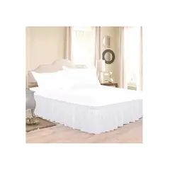 GENERICO - Funda de colchón Impermeable para Cama de 2.5 Plazas + Fundas y Faldón Ajustable Blanco