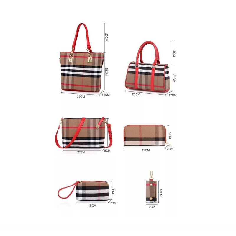 GENERICO - Set 6 Bolsas Mujer Cartera Estampada Moda