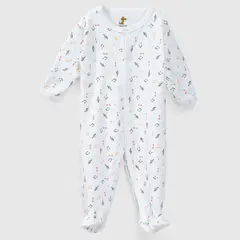 COYOTE KIDS - Enterito blanco notas musicales algodón peruano - Blanco